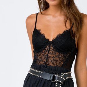 Princess Polly Dark Romance Lace Bodysuit - Black